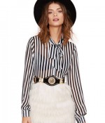 black:white stripe blouse