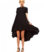 black hi lo dress