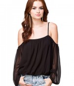 black loose blouse