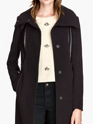 H&M black fitted coat